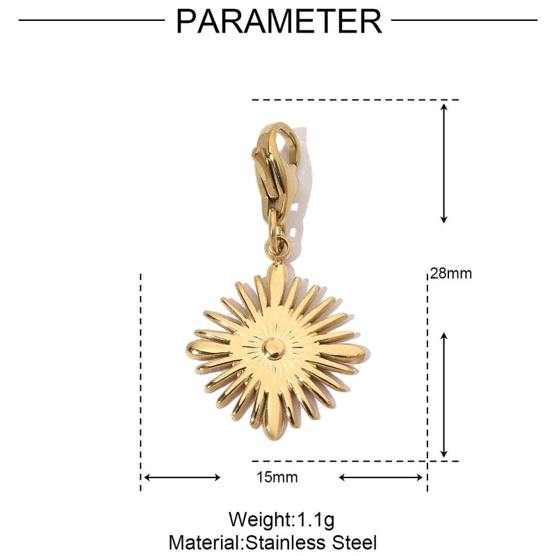 3 PCS/Package Titanium Steel Rhinestones Sun Moon Pendant Jewelry Accessories