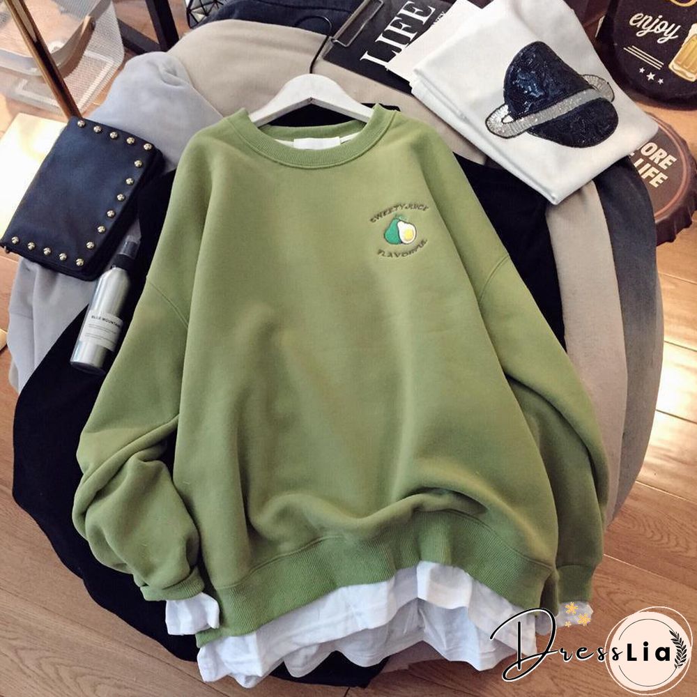 Plus Size Sweatshirts Women Korean Style Hoodies Large Loose Long Sleeved Blouse Woman Print Harajuku Pink Tops Sweat Femme