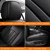 MINGBRON Car Seat Cover Full Set, Leather Car Seat Cover, Waterproof Seat Covers, Car Seat Cushion, Nappa Leather Seat Covers Car Seat Protector Universal Fit Most Cars Black