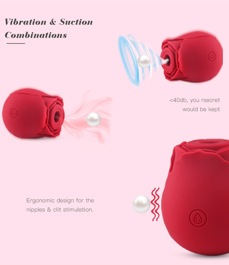 Rose Sucking Vibrator for Women Clitoral Nipple Stimulator G-spot Dildo