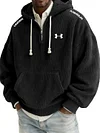 Men's Winter Warm Corduroy Large Pocket Hooded Sweatshirt