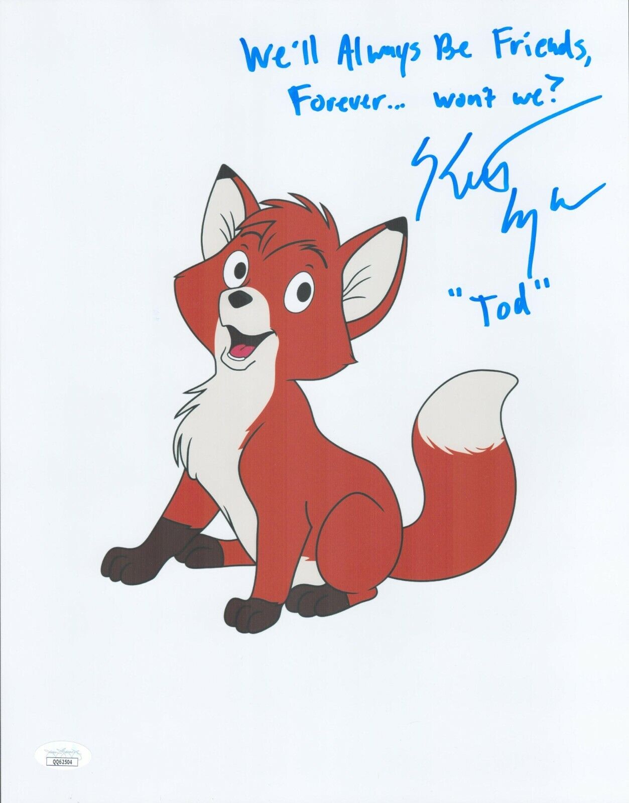 Keith Coogan Signed 11x14 Fox and the Hound Tod