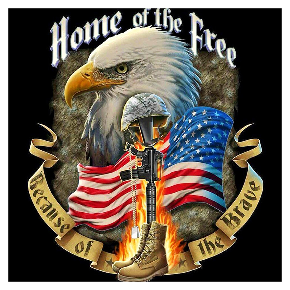 

Eagle Flag - 11CT Stamped Cross Stitch - 45*45CM, 501 Original