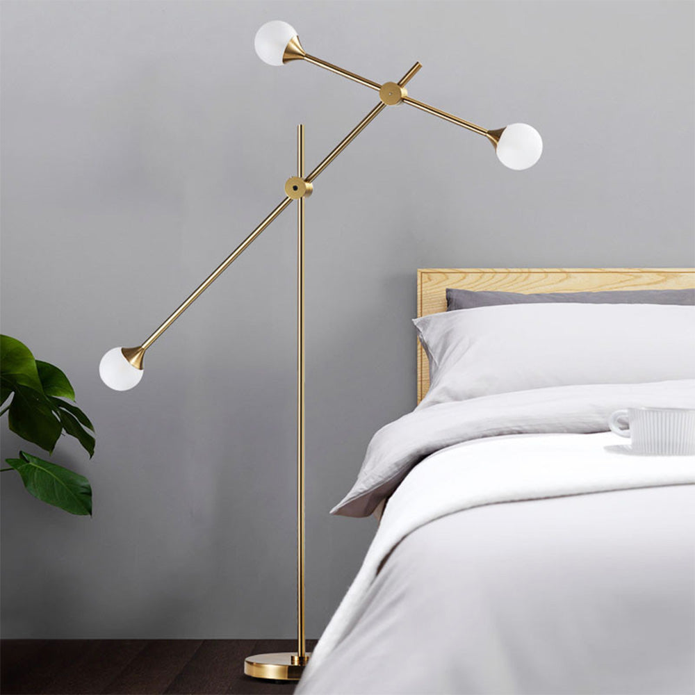 Modern Minimalist White Glass Orb Metal Floor Lamp