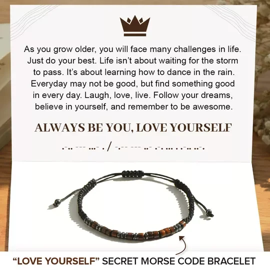 “Love Yourself” - Self Empowering Morse Code Bracelet Inspirational Gifts