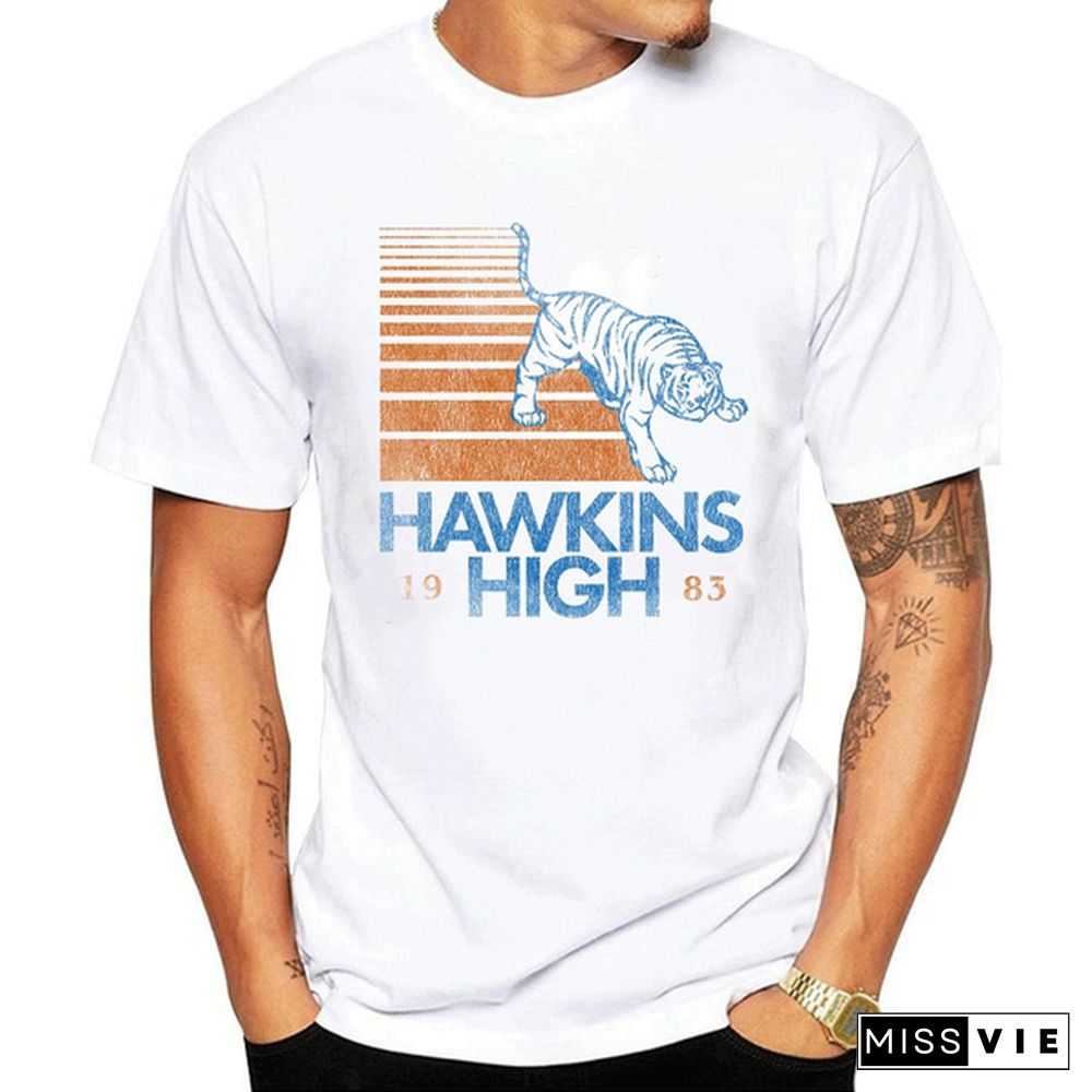New Arrival Fashion Hawkins High Stranger Things Men T-Shirt Short Sleeve O-Neck Tops Hipster Tee