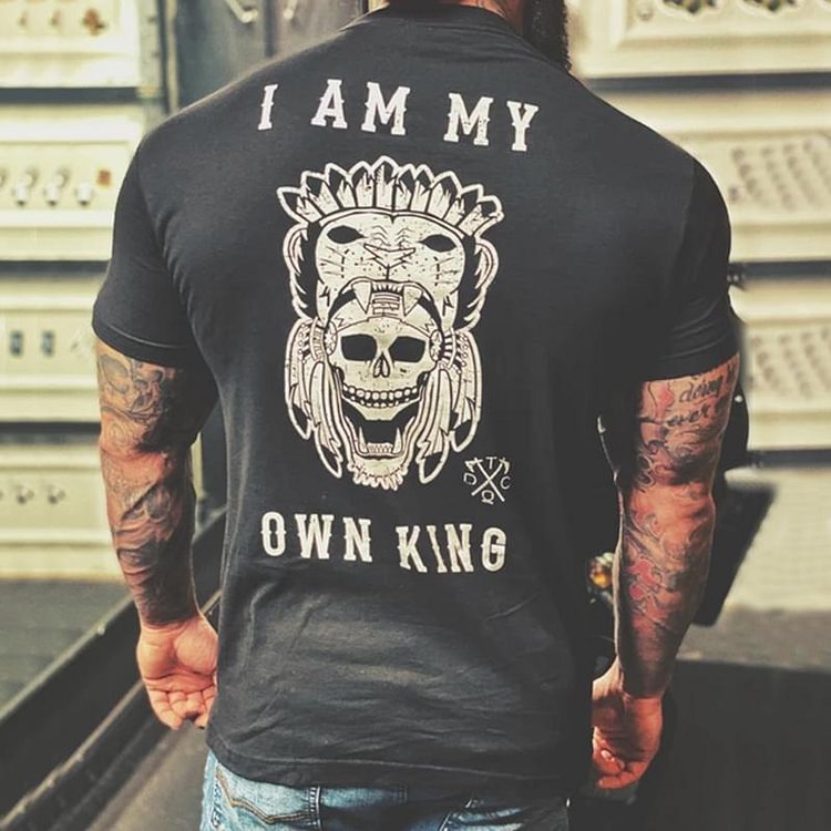 Men's fashion skull print casual T-shirt