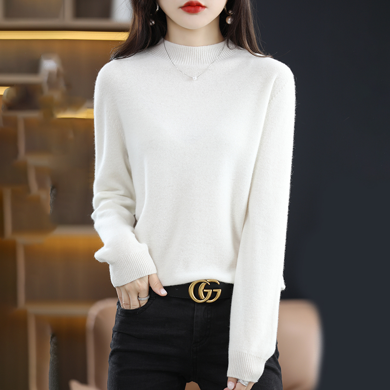 Cashmere Sweater Half Turtleneck Pullover Autumn /Winter Cashmere Sweater Women Casual Knitted Tops Female | Launchpadint