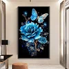 Blue Rose Butterfly-11CT Stamped Cross Stitch 40*65cm
