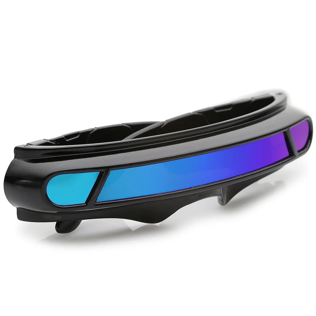 Futuristic Cyclops Shield Colored Mirror Mono Lens Wrap glasses 147mm