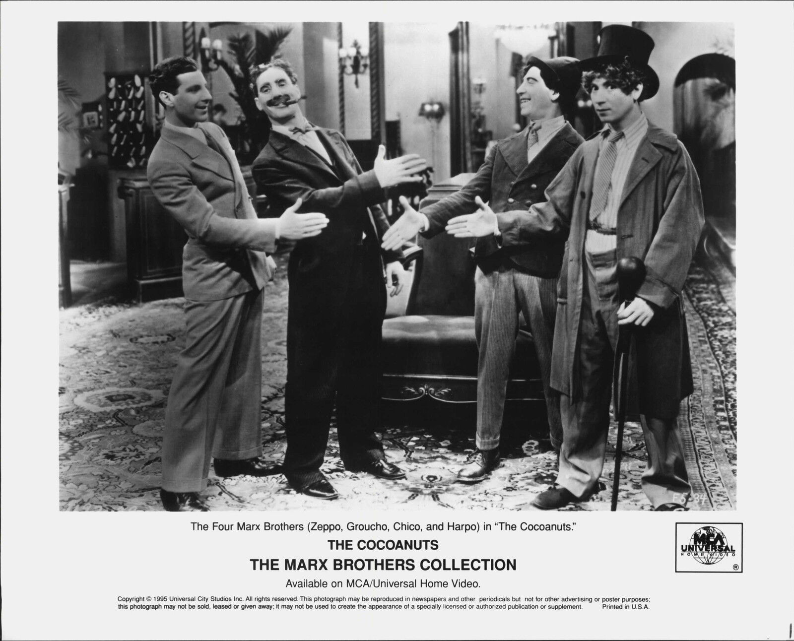 The Marx Brothers Collection The Cocoanuts Home Video Press Photo Poster painting