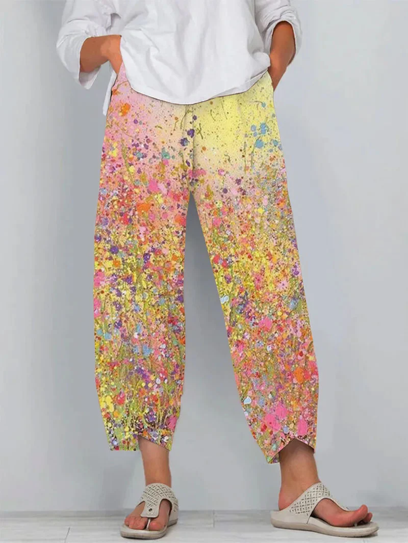 Women's Casual Colorful Floral Print Loose Casual Pants