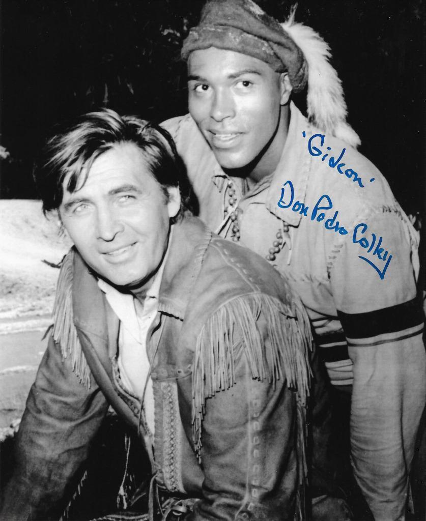 DON PEDRO COLLEY SIGNED 8X10 B&W Photo Poster painting 'DANIEL BOONE' GIDEON AUTOGRAPH