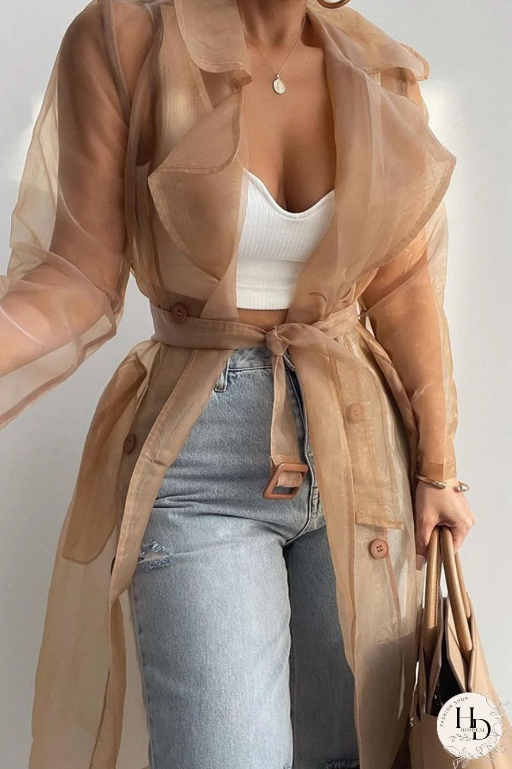 White Casual Solid Cardigan Turndown Collar Outerwear