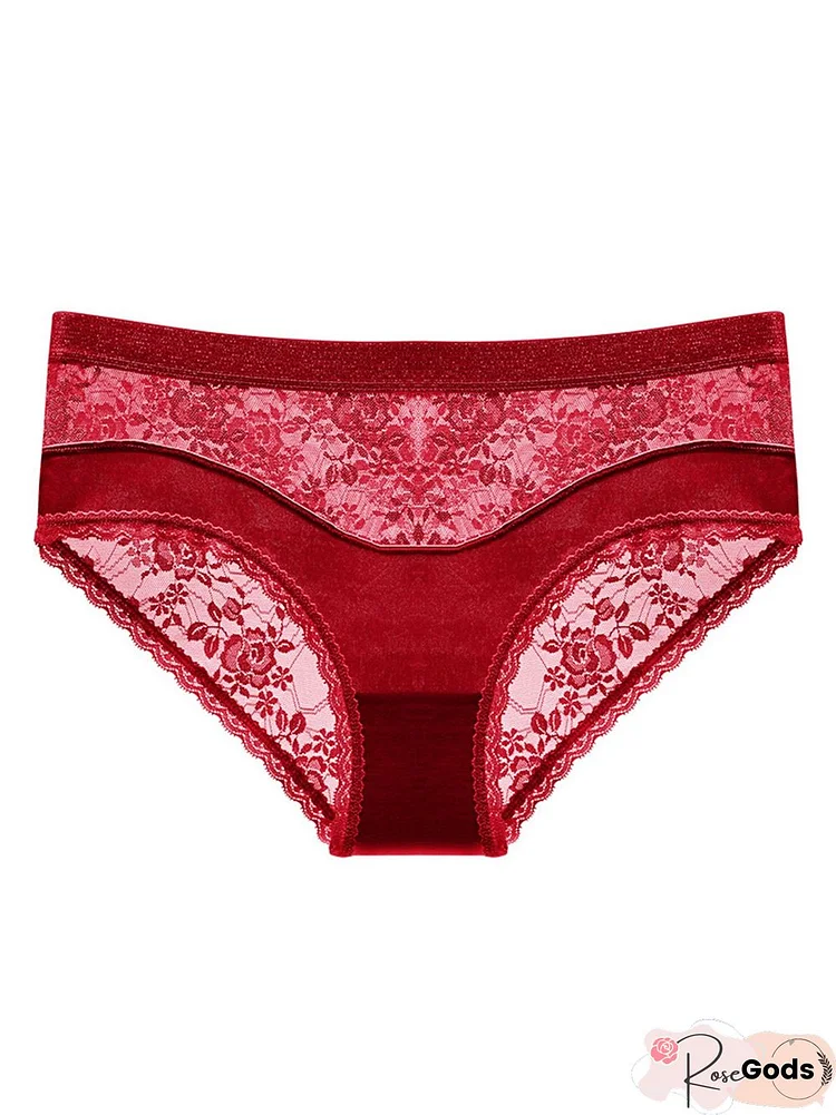 Sexy Lace Satin Low Waist Briefs Plus Size