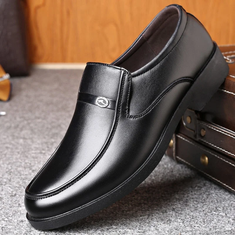 Vstacam  Men Dress Italian PU Leather Shoes Slip On Fashion Men Leather Moccasin Glitter Formal Male Shoes Pointed Toe Shoes For Men2022