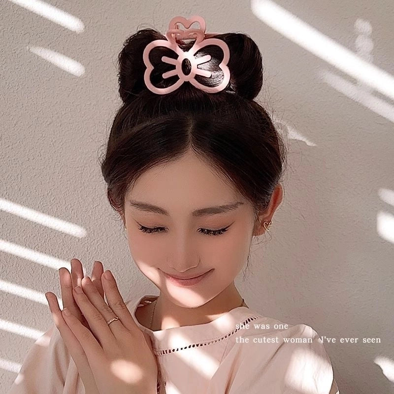 Simple Cute Bow Hairpin Back Head Updo Hair Clip Girl’s Shark Clip Hair Volume Multi Hairpin Headdress