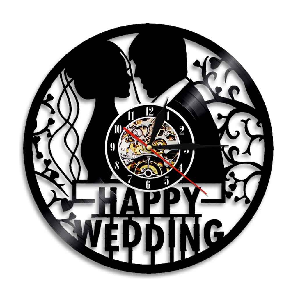

Happy Wedding Fo - Vinyl Record Wall Clock - Without LED, 501 Original
