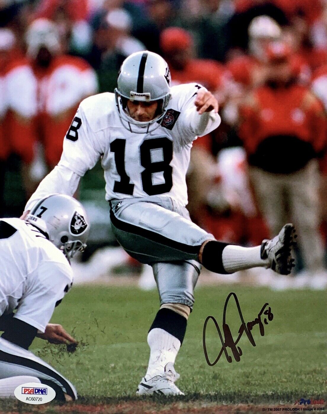 Jeff Laeger Signed 8x10 Photo Poster painting Oakland Raiders PSA AC60720