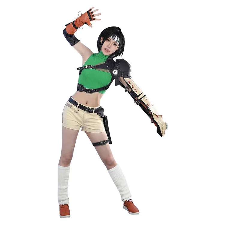 Final Fantasy VII Rebirth (2024) Yuffie Kisaragi Green Set Outfits Cosplay Costume Halloween Carnival Suit