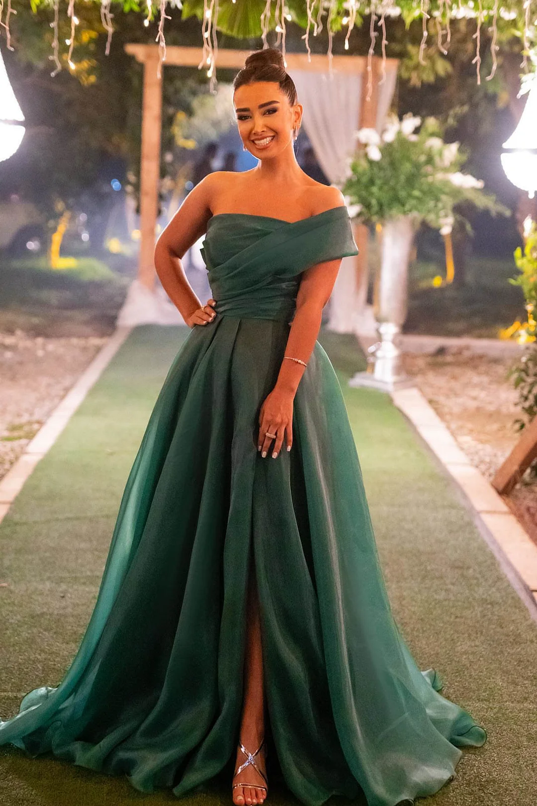 Bellasprom One Shoulder Organza Evening Dress Long A-Line