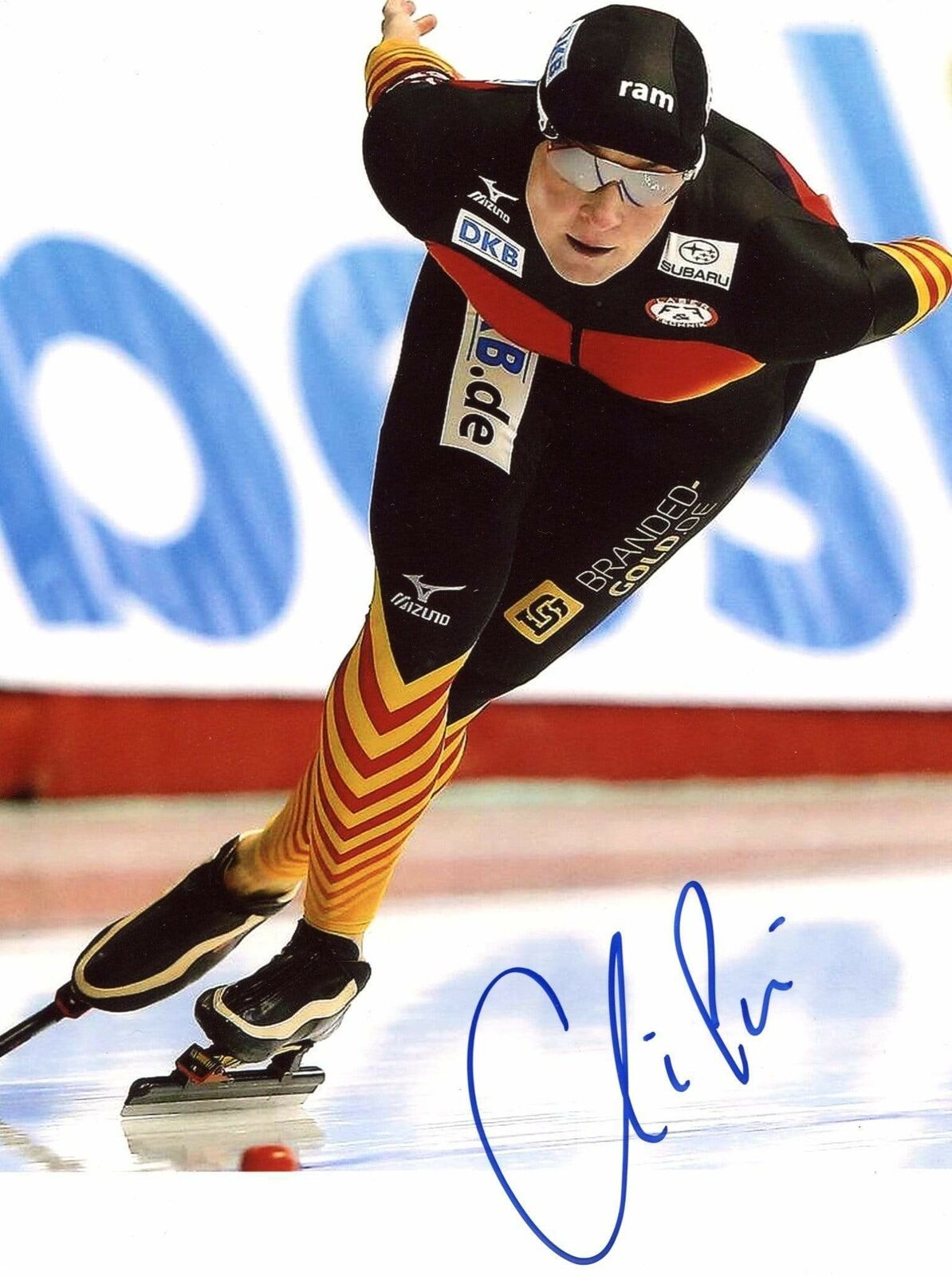 Claudia Pechstein SPEED SKATE autograph, In-Person signed Photo Poster painting
