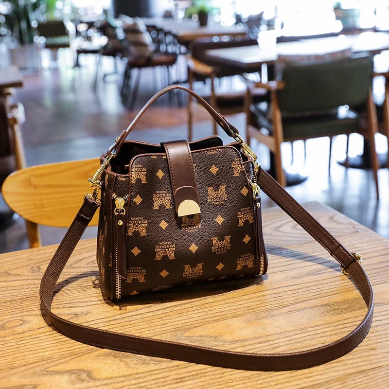 Women Bag 2021 New Trend With Top Handle Luxury For Phone Female Shoulder Crossbody Leather Vintage Fashion Small Plaid Handbags