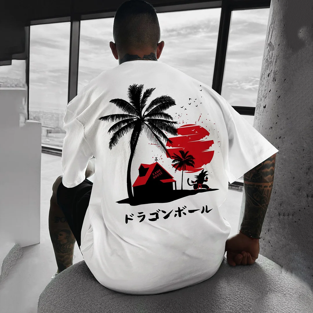 OversizedAnime Print Tee