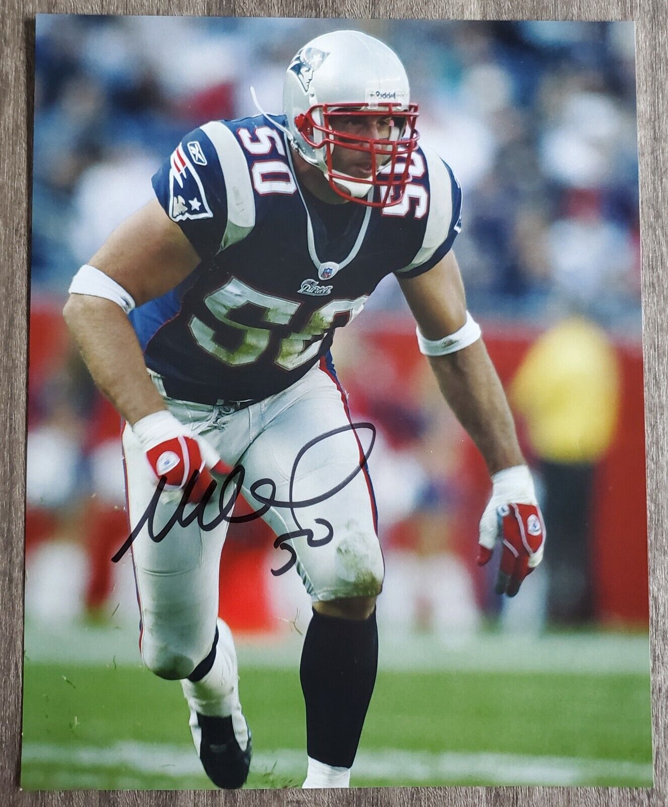 Mike Vrabel Signed New England Patriots 8x10 Photo Poster painting Super Bowl Champ LEGEND RAD