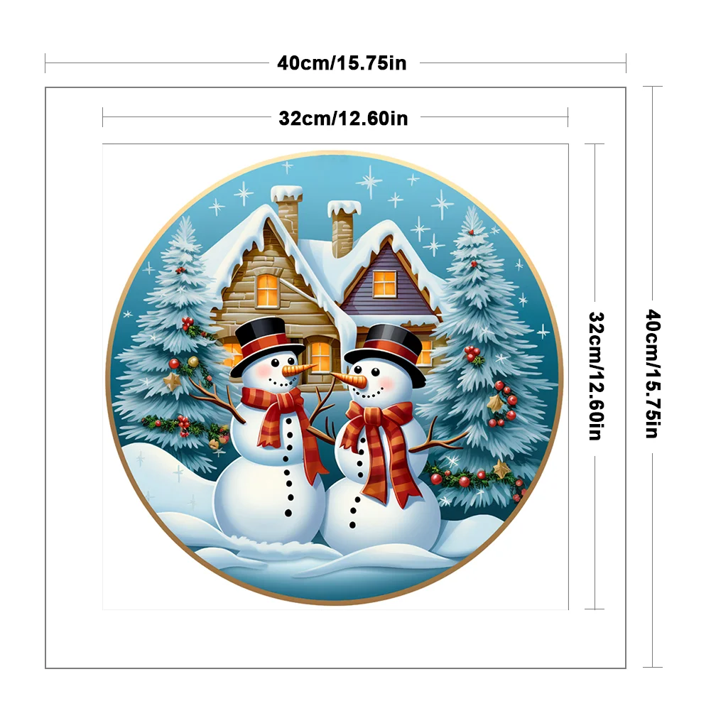 DIY Stamped Cross Stitch 11CT Full Embroidery 40*40cm - Christmas Snowman