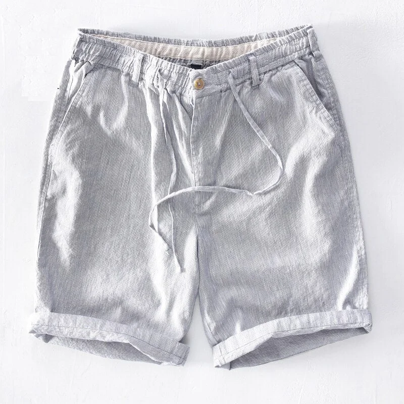 Inongge Summer New Sweatpants Drawstring Shorts Garment Jogger 100%Pure Linen Shorts Comfortable Tracksuits