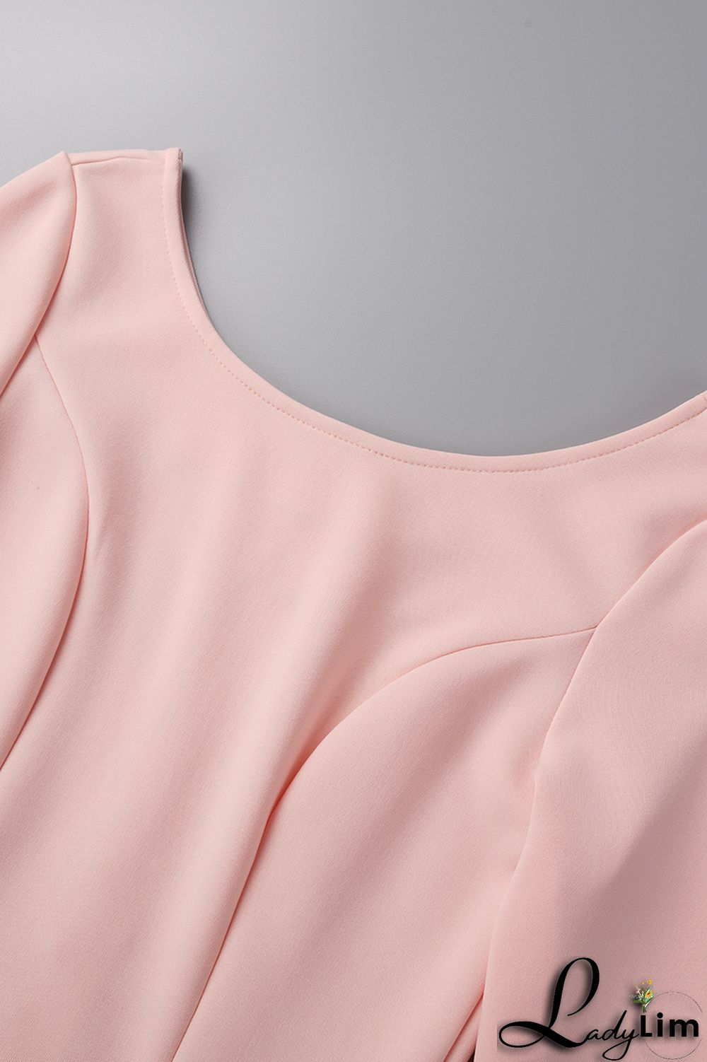 Pink Casual Elegant Solid Patchwork O Neck A Line Dresses