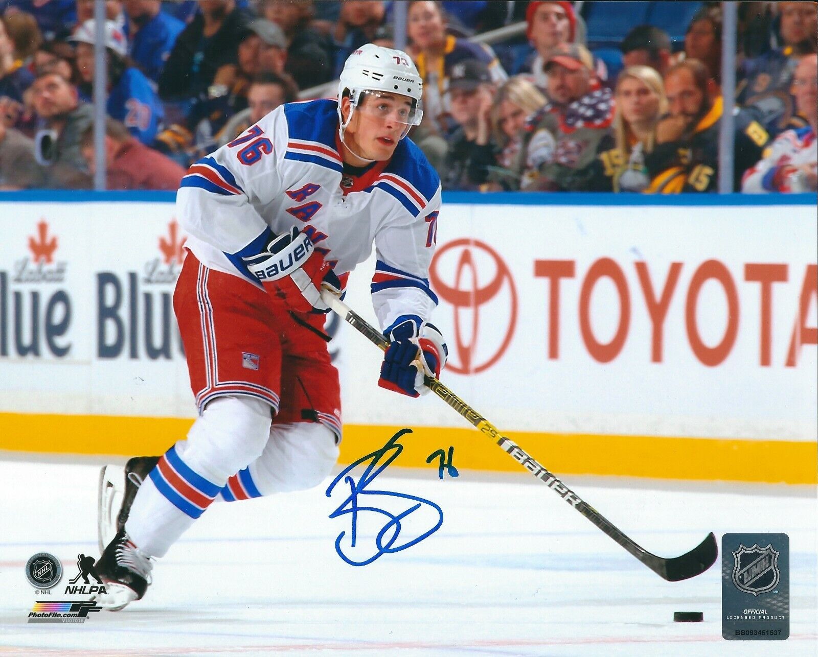Autographed BRADY SKJEI New York Rangers Hockey 8x10 Photo Poster painting w/COA