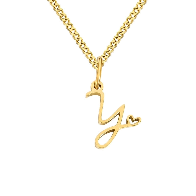 Stainless Steel Minimalist Plating Letter Solid Color Pendant Necklace