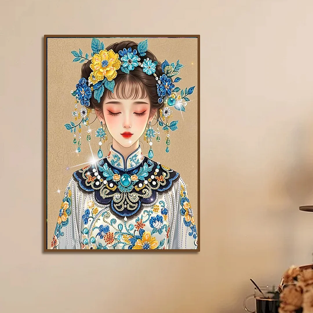 Diamond Painting - Partial Special Shaped Drill - Elegant Lady(Canvas|30x40cm)