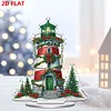 2D Flat Christmas Lighthouse Print DIY Table Top Diamond Painting Ornament Kits
