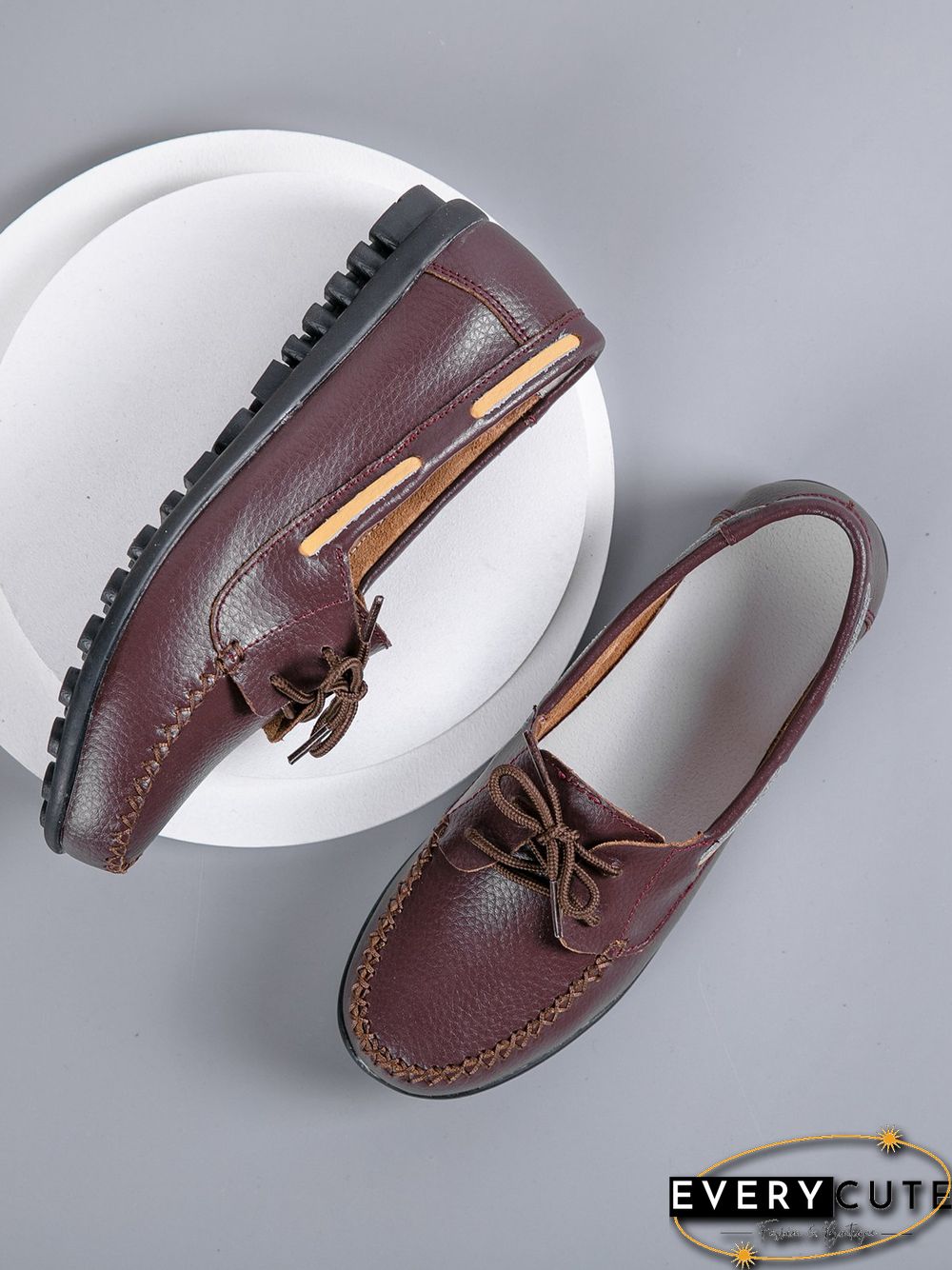 Retro Casual Simple Lace-up Flat Shoes