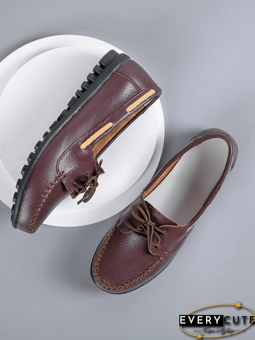 Retro Casual Simple Lace-up Flat Shoes