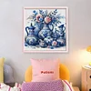 Blue And White Porcelain Flowers-11CT Stamped Cross Stitch 40*40cm/15.75*15.75in
