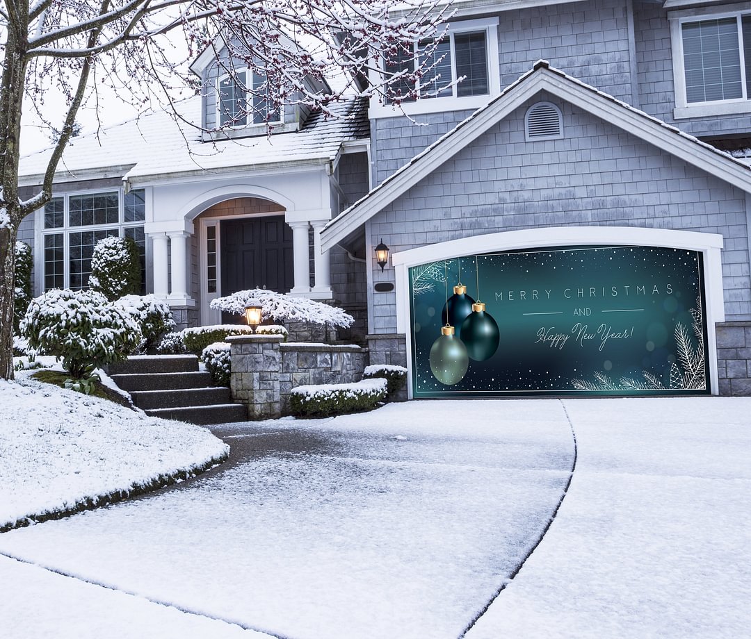 Christmas Blue Background Door