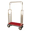 [US Local Warehouse] Hotel Luggage Cart 39Lx19Wx68H Inch Bellman Cart with 881lb Load Capacity 8-inch Silent Rubber Casters Carpet Deck Bumper Rails Hotel Service Trolley for Commercial Use Condos Resorts