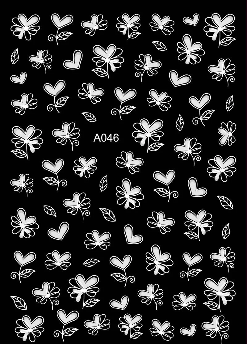 Black Wave Gold Stars White Line Nail Art Stickers Designs Manicure Sticker Back Glue Accessories for Nail Art Decoration Decals