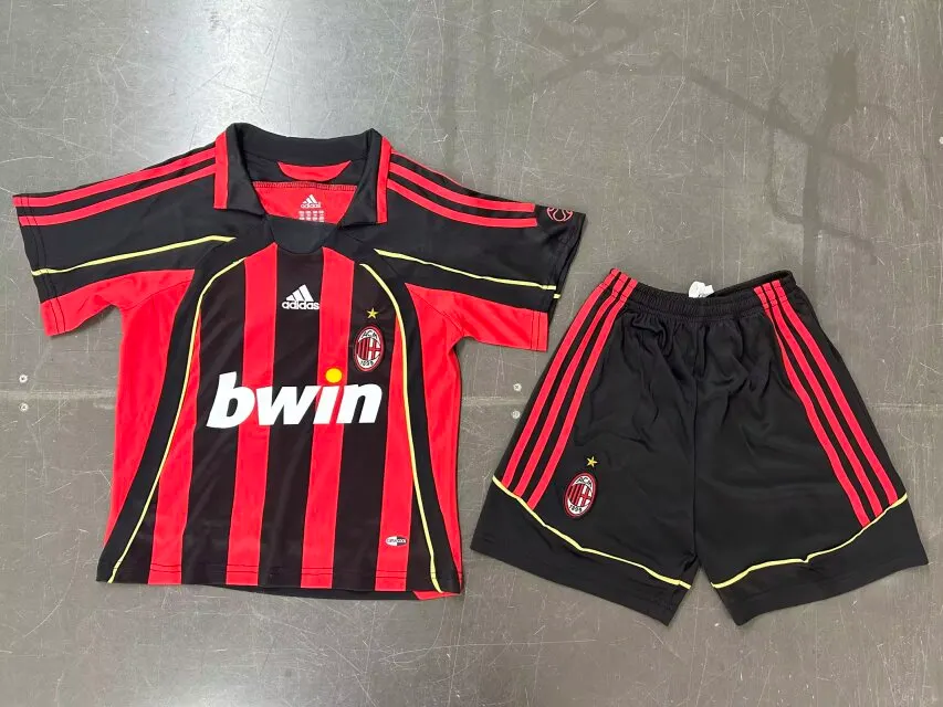 Retro 06/07 AC Milan Home Kids Kit Football Shirt Thai Quality