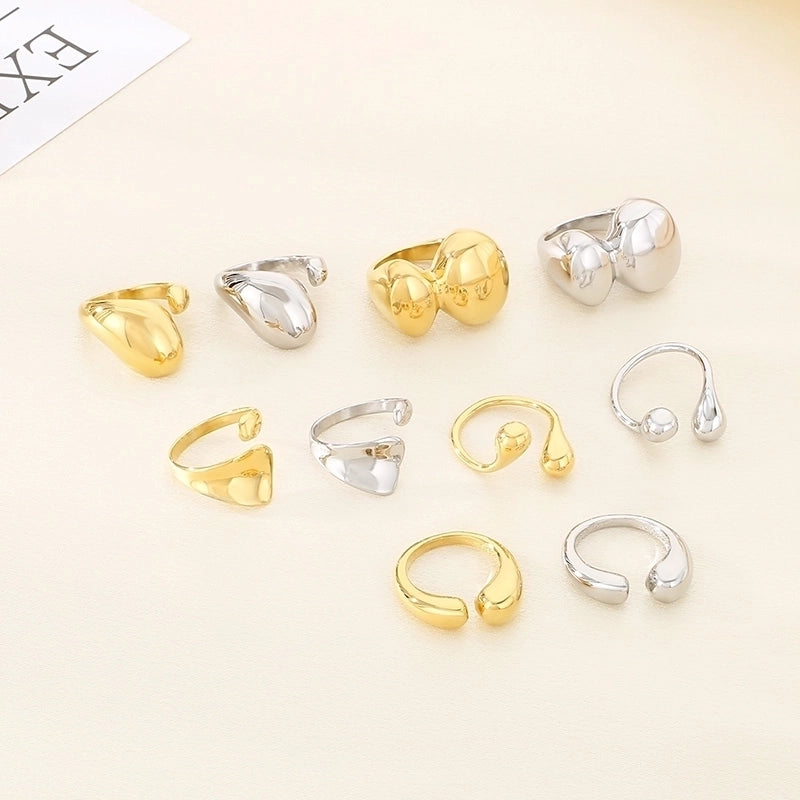 Vintage Style Geometric 304 Stainless Steel 18K Gold Plated Rings