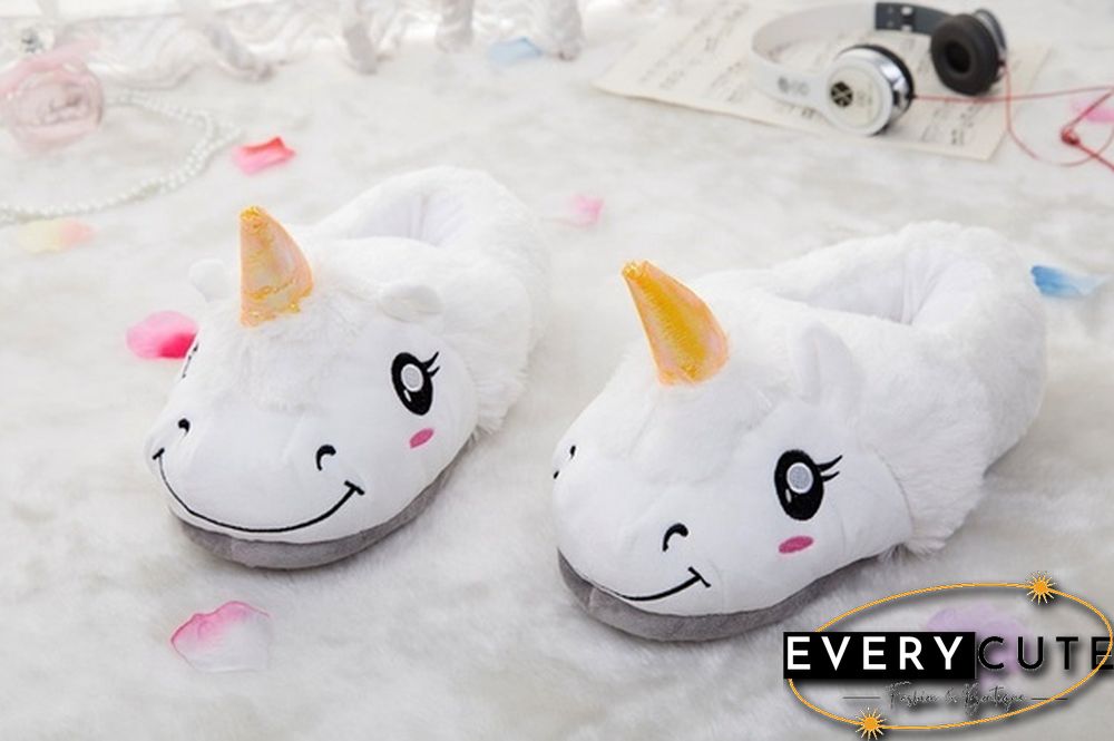 Winter Indoor Slippers Plush Home Shoes Unicorn Slippers For Grown Free Size Home Slippers Shoes Christmas Gift
