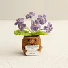 (Finished Product)Crochet Flower Potted Doll with Positive Card Desktop Ornaments, Potted Plants, Bouquets Gift Home Decor