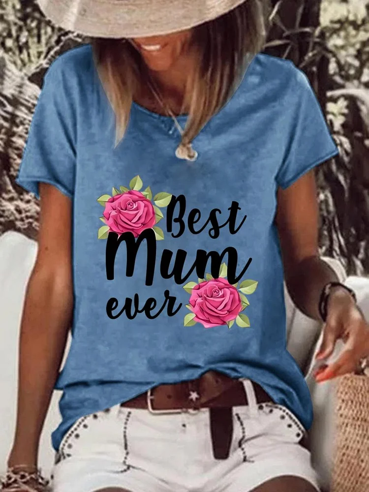 Best mum ever Raw Hem Tee-0025974