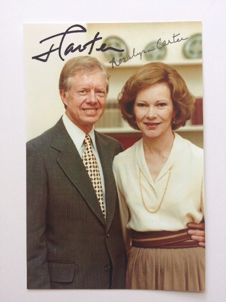 President Jimmy Carter Autographed Photo Poster painting Nobel Peace Prize Rosalynn Carter