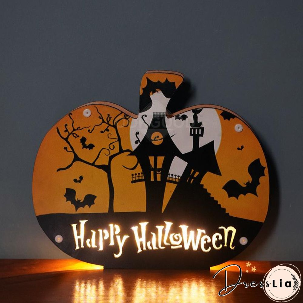 Wooden Halloween Themed LED Light For Holiday Decoration