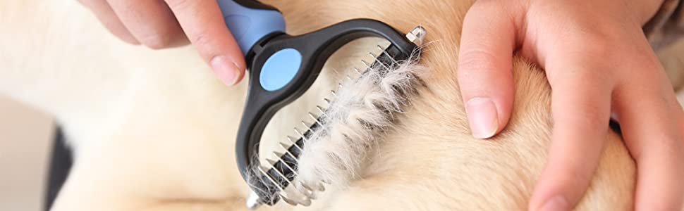 Maxpower Planet Pet Grooming Brush Shedding and Dematting Undercoat Rake Comb for Dogs and Cats